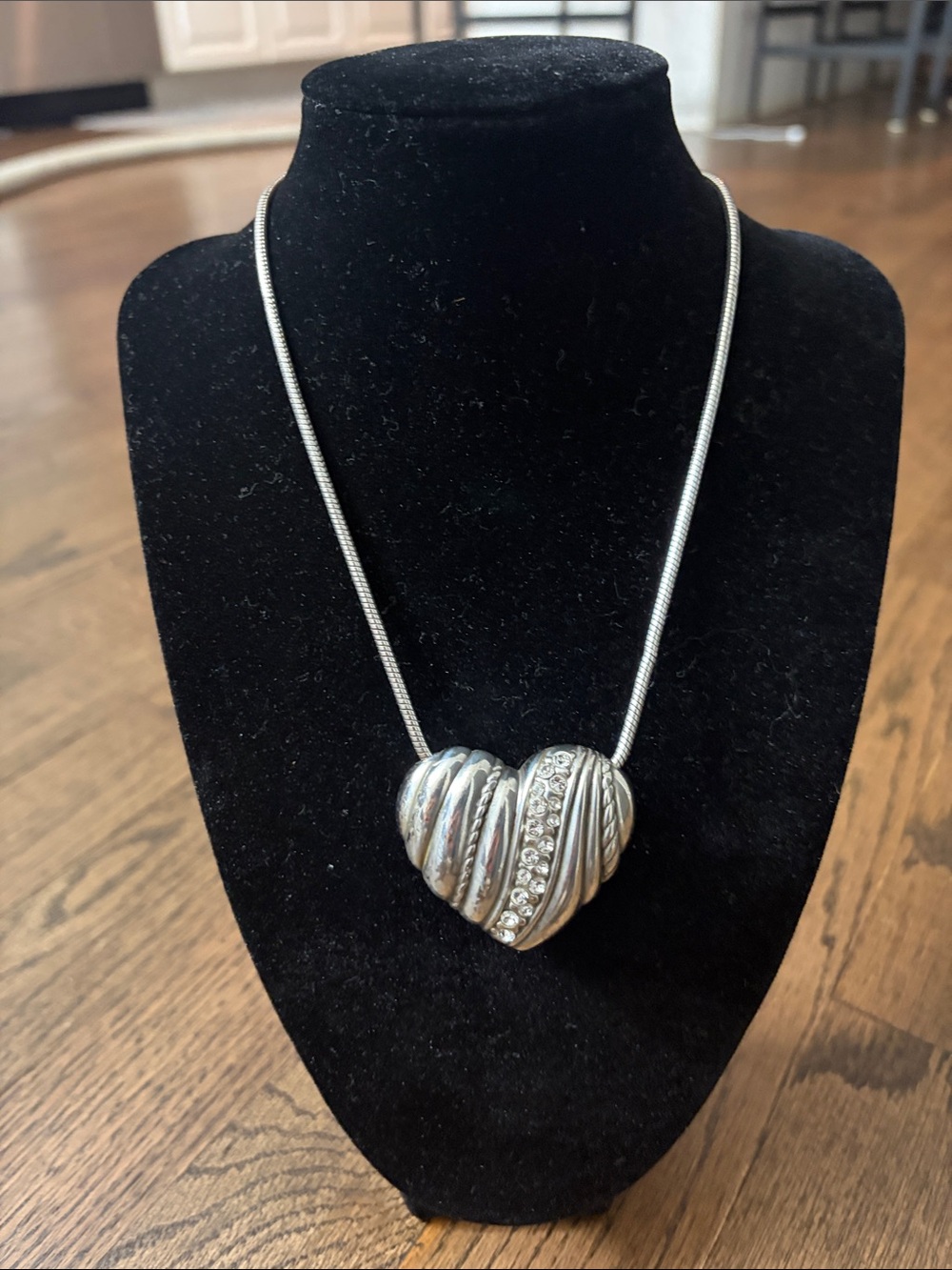 Brighton Silver-Tone Braided Heart Necklace